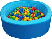 Blauwe Ballenbad - stevige ballenbak - 90 x 40 cm - 300 ballen - rood blauw geel groen