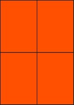 Oranje A4 etiketten 105 x 148 mm (100 vel)