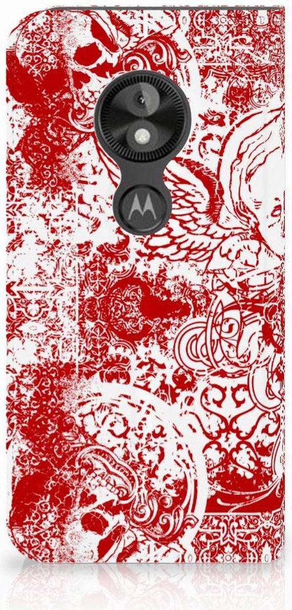 Mobiel BookCase Motorola Moto E5 Play Angel Skull Rood