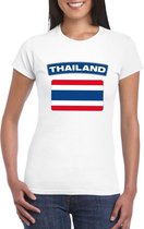 T-shirt met Thaise vlag wit dames L