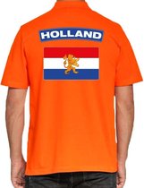 Holland supporter / polo t-shirt oranje voor heren - Koningsdag / EK WK L