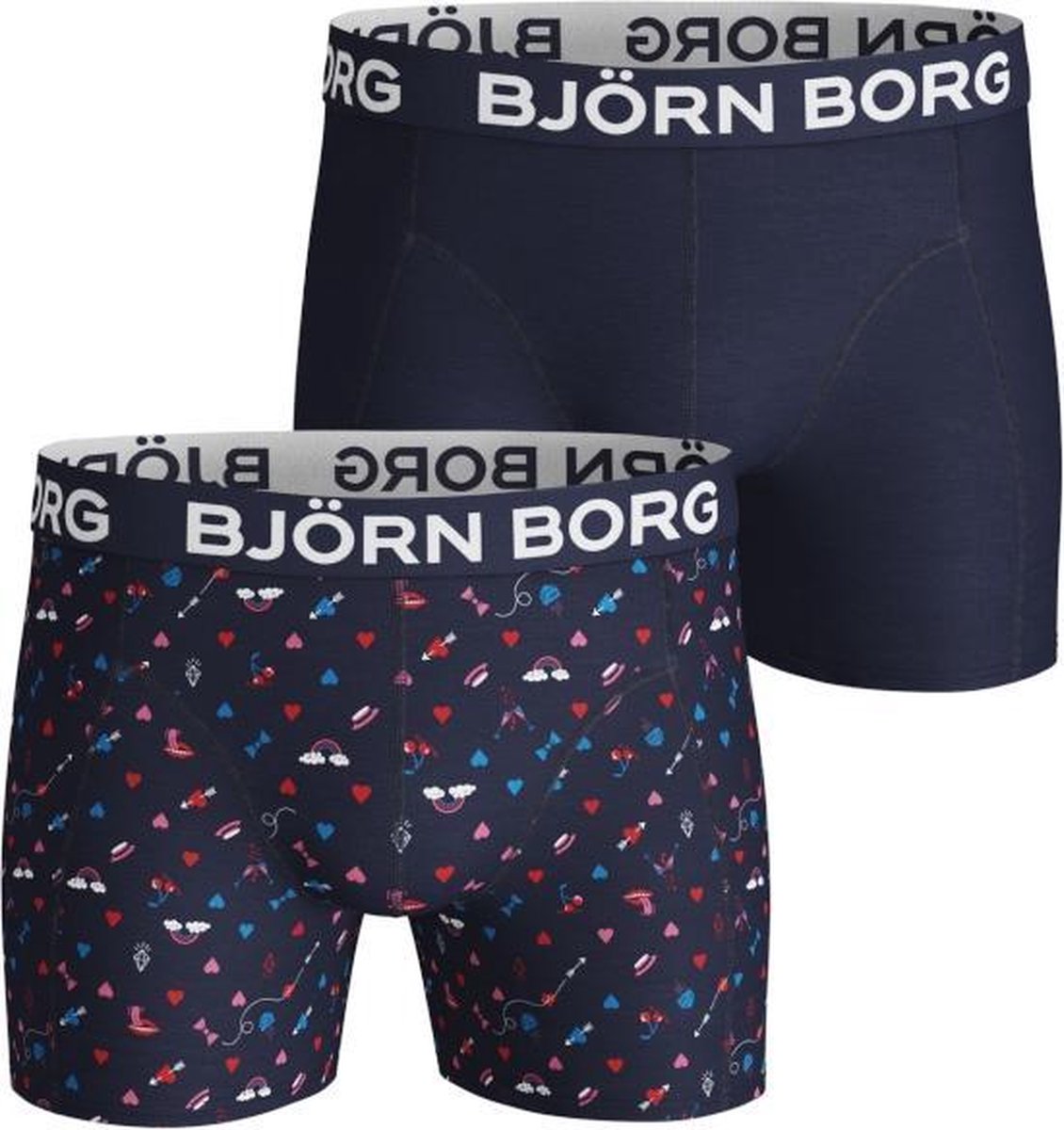 Bjorn Borg - Heren - 2-Pack Valentine Boxershorts - Blauw - M | bol.com