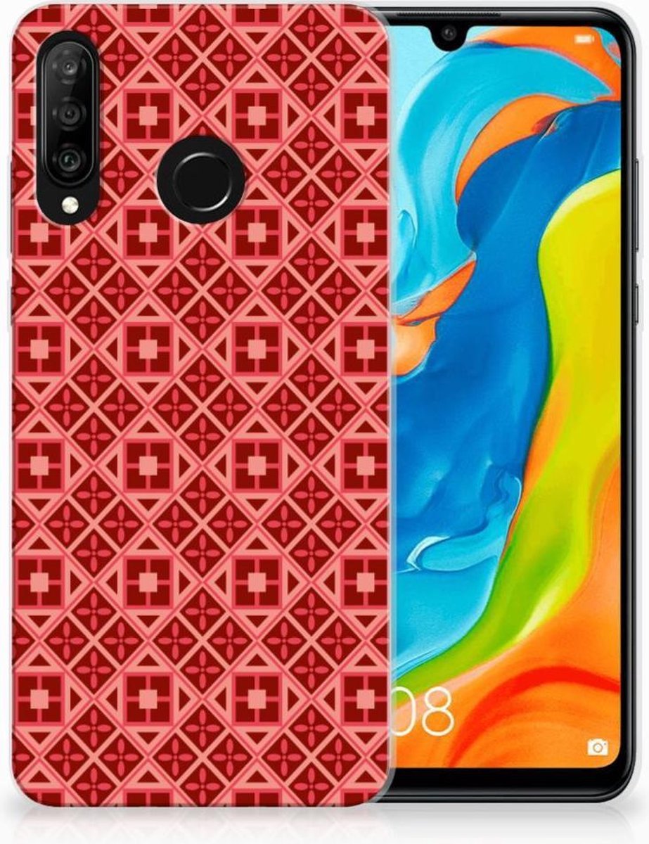 TPU Hoesje voor Huawei P30 Lite TPU bumper Batik Rood