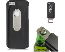 Geschikt voor iPhone 4/4s Hoesje Bier Fles Opener Case Bieropener Cover - Zwart
