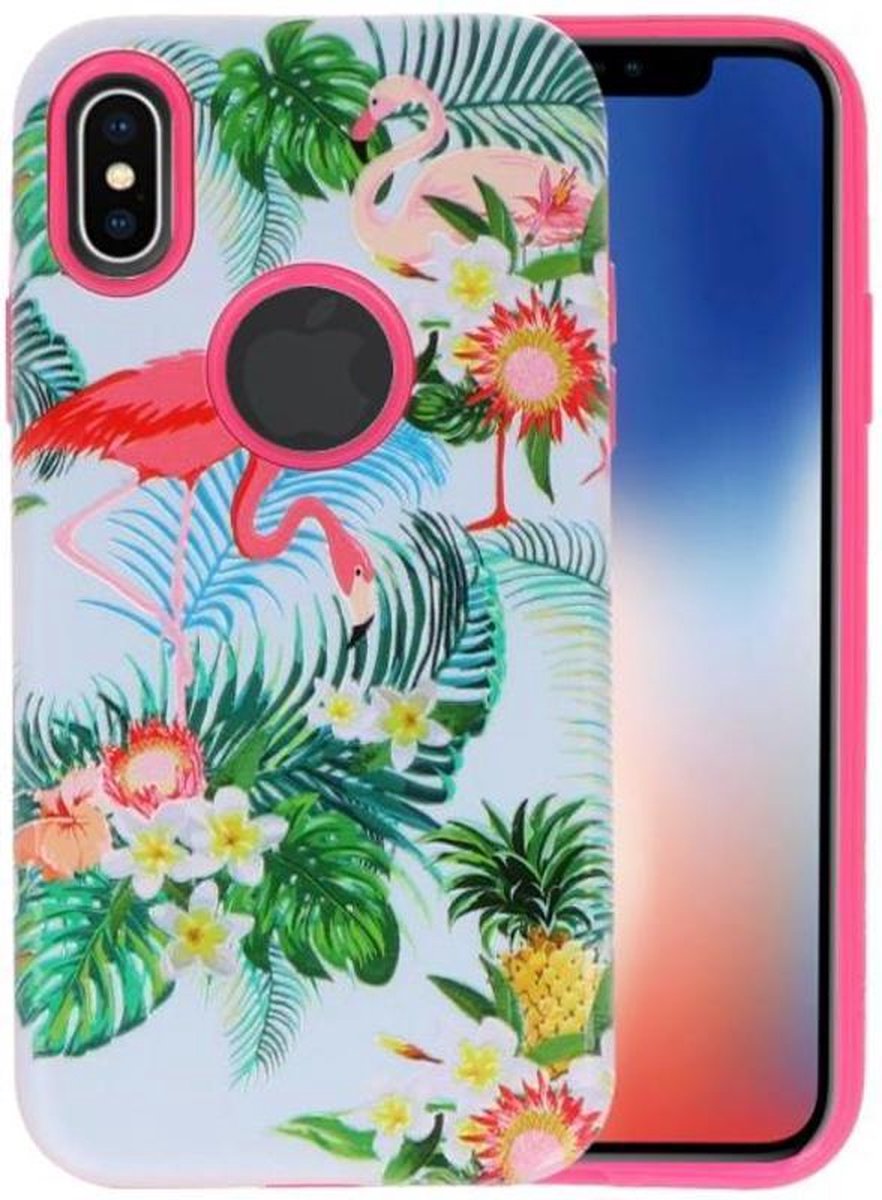 3D Print Hard Case - Hoesje Geschikt voor iPhone X Flamingo