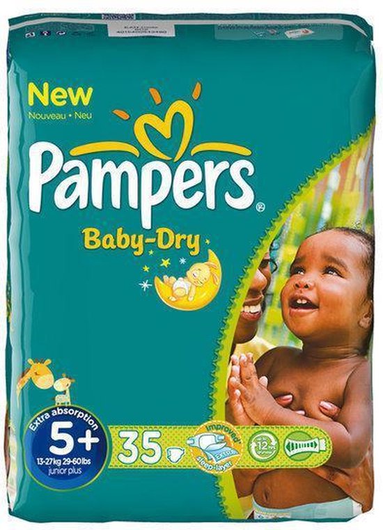 zonsondergang Hoes Op en neer gaan Pampers Baby Dry - Luiers Maat 5+ - Voordeelpak 35st | bol.com