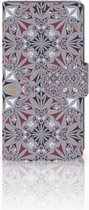 Sony Xperia X Compact Bookcase Design Flower Tiles