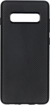 Carbon Softcase Backcover Samsung Galaxy S10 Plus hoesje - Zwart