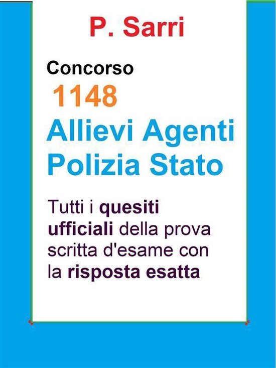 Quesiti ufficiali Concorso 1148 agenti Polizia - cover
