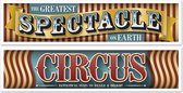 360 DEGREES - Set van 2 circus banners 1,5 m