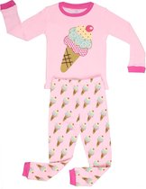 Elowel ijsje Meisjes Pijama 100% Katoen (Maat 128/8 Jaar)