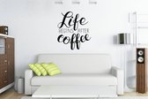 Muursticker - Life Begins After Coffee - 50x55 - Zwart