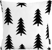 Black Trees Kussenhoes | Dennenbomen | Katoen/Polyester | 45 x 45 cm