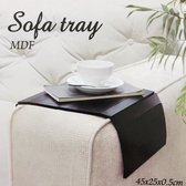 Sofa armleuning dienblad - 45x25x0,5cm - Zwart