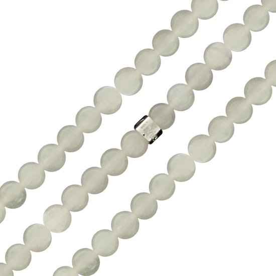 "MY iMenso ""white jade"" 6mm stretch bracelet 18,5 cm"