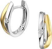 The Jewelry Collection Klapoorringen Diamant 0.05ct (2x0.025ct) H Si - Bicolor Goud