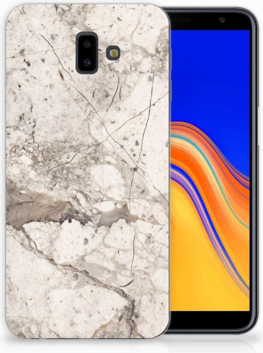 Samsung Galaxy J6 Plus (2018) TPU Siliconen Hoesje Marmer Beige