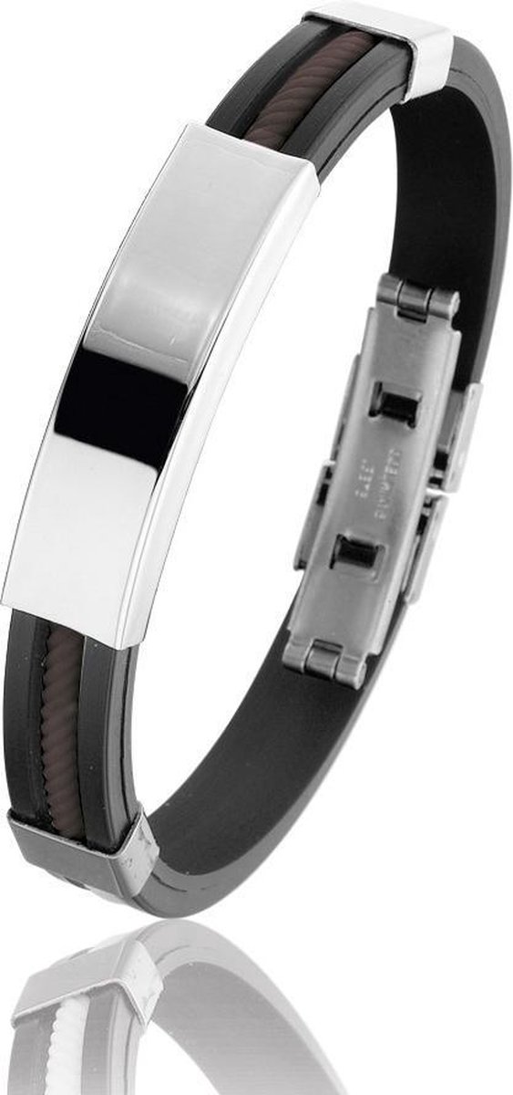 Montebello Armband Ruscus - 316L Staal - Siliconen - 10mm - 20cm