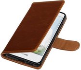 Zakelijke Book Case Telefoonhoesje Geschikt voor de Huawei Nova - Portemonnee Hoesje - Pasjeshouder Wallet Case - Bruin