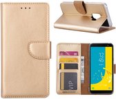 Samsung Galaxy J6 2018 Boek Hoesje - siliconen binnenkant - portemonnee hoesje – geschikt voor pasjes - Goud