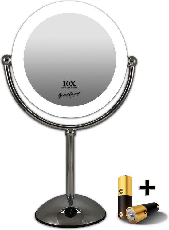 Niet ingewikkeld Vakantie Verkeersopstopping Gérard Brinard verlichte spiegel LED make-up spiegel incl. batterij & USB  kabel - 10... | bol.com