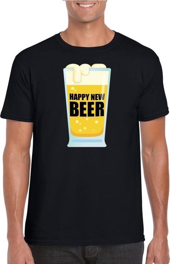 bestrating Vaderlijk ontmoeten Fout oud en nieuw t-shirt Happy New Beer / Year zwart voor heren -  Nieuwjaarsborrel... | bol.com