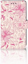 Bookcover Geschikt voor iPhone XR Pink Flowers