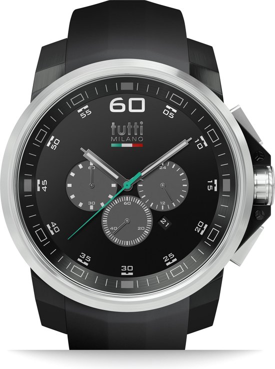 Tutti Milano Collectie Masso - Unisex - Horloge - 48 mm - Zwart