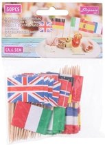 50x bâtons à cocktail des pays européens - bâtons de drapeau