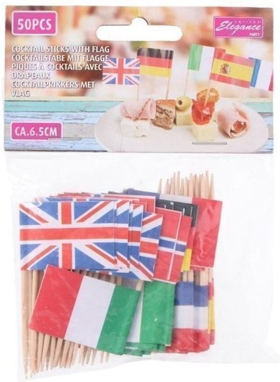 Europese landen cocktailprikkers vlaggetjes prikkers |