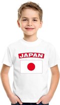 T-shirt met Japanse vlag wit kinderen L (146-152)