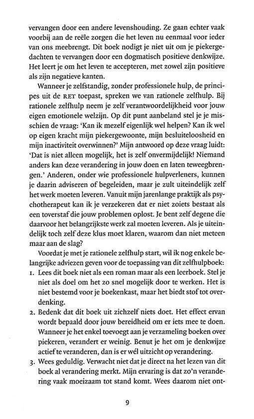 Tekstpagina met informatie over rationele zelfhulp. Pagina 9.