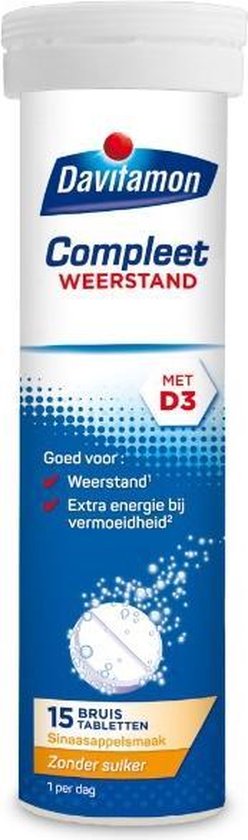 Laboratorium louter schrijven Davitamon Compleet Weerstand met vitamine C & vitamine D - Bruistablet - 15  stuks | bol.com