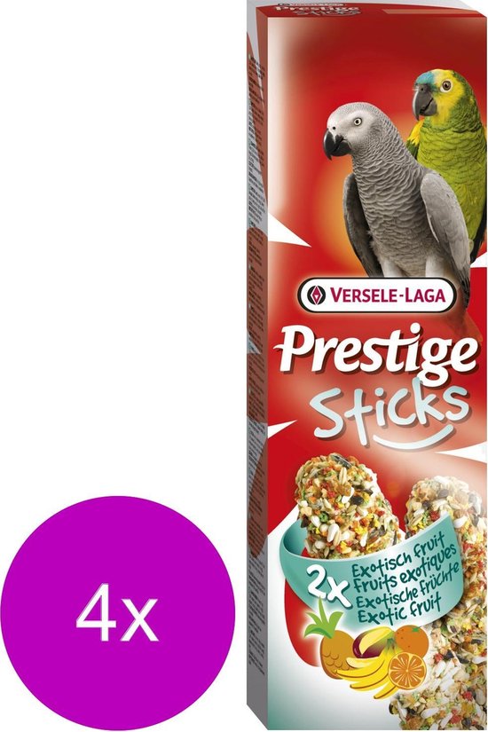bol.com | Versele-Laga Prestige Sticks Papegaai - Vogelsnack - 4 x Exotich  Fruit
