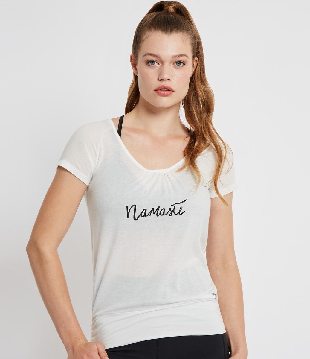 Zense - Dames yoga T-shirt Malou - Wit - XL