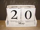 Blok kalender - Wit - 18 cm x 12 cm x  9 cm