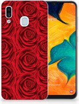 Geschikt voor Samsung Galaxy A20 | A30 Uniek TPU Hoesje Red Roses