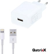 USB Lader 2A 2 Meter kabel Wit voor Apple iPhone iPad iPod Lightning