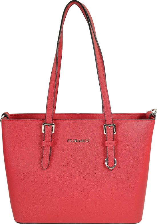 Saffiano handtas Flora & Co rood klein