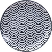 Tokyo Design Studio - Nippon Black Dessertbord - Golven - 16x2cm