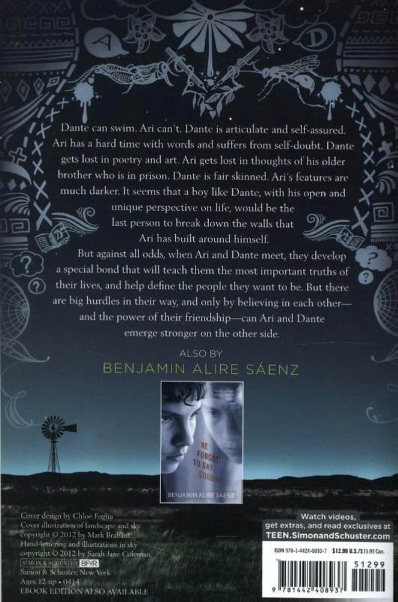 Aristotle & Dante Discover Secrets Unive - back cover