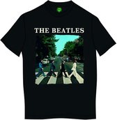 The Beatles Heren Tshirt -XXL- Abbey Road & Logo Zwart