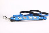 Dog's Companion - Leren hondenriem West Highland Terrier - Lengte: 120cm (8 mm), Kleur: Blauw