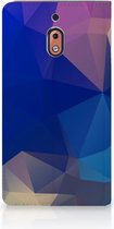 Nokia 2.1 2018 Uniek Standcase Hoesje Polygon Dark