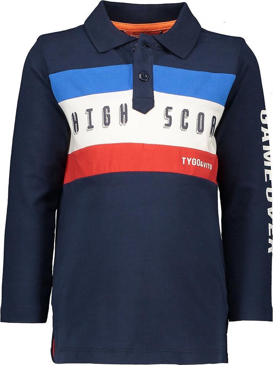 TYGO & vito Jongens Polo-shirt - donker blauw - Maat 122/128