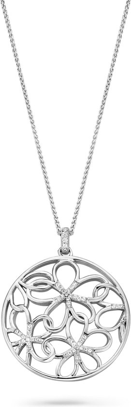 Orphelia ZH-7216 - CHAÎNE AVEC PENDENTIF FLEURS - argent 925 - zircone cubique - 45 cm
