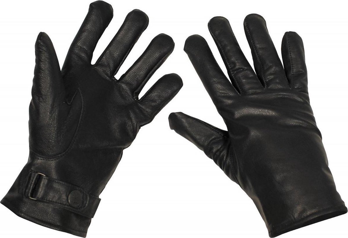 MFH Army leren handschoenen gevoerd - zwart - MAAT L | bol.com