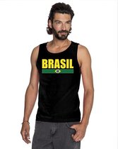 Zwart Brazilie supporter singlet shirt/ tanktop heren S
