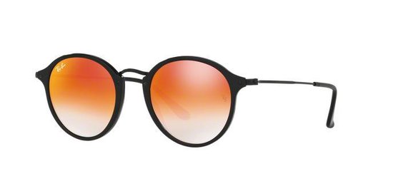 Ray-Ban RB2447 901/4W - zonnebril - Round Fleck - Zwart/Oranje Gradiënt  Flash - 49mm | bol.com