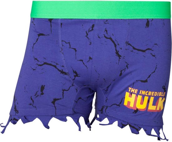 Marvel - The Hulk Novelty heren boxershorts met gescheurd effect  multicolours - S | bol.com
